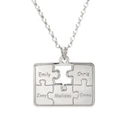 Personalized Family Five Piece Jigsaw Puzzle Pendant - Includes 18 Inch Chain