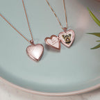 Rose Gold Plated Floral Heart Photo Locket