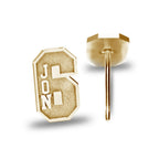Pair of Sports Number Stud Earrings with Name