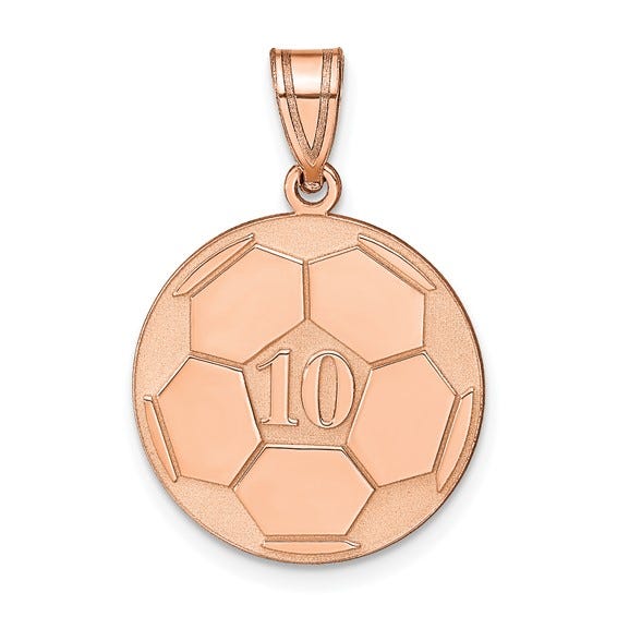 Custom Soccer Charm or Pendant with Number