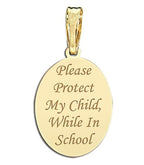 Guardian Angel "School Protect" Double Sided Medal  "Color EXCLUSIVE"