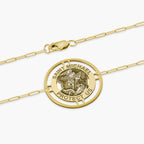 Round Saint Michael with Open Border Paperclip Bracelet