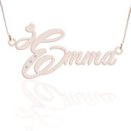 Script Name Necklace with 3 Diamonds