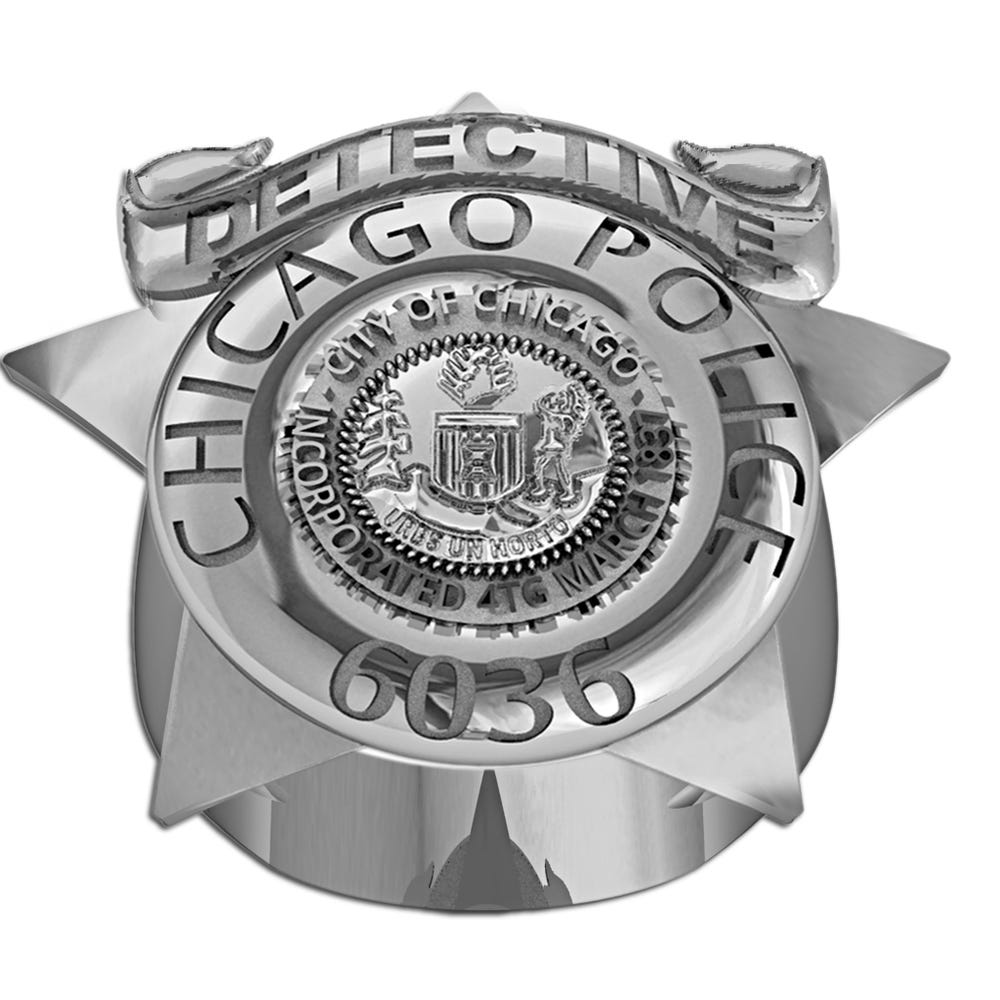 Personalized Chicago Police Ring with Number, Department, and Rank