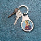 Stainless Steel Color Saint Lucy Keychain