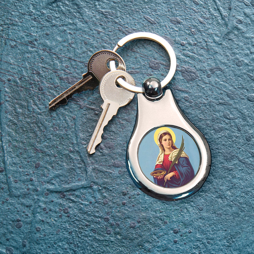Stainless Steel Color Saint Lucy Keychain
