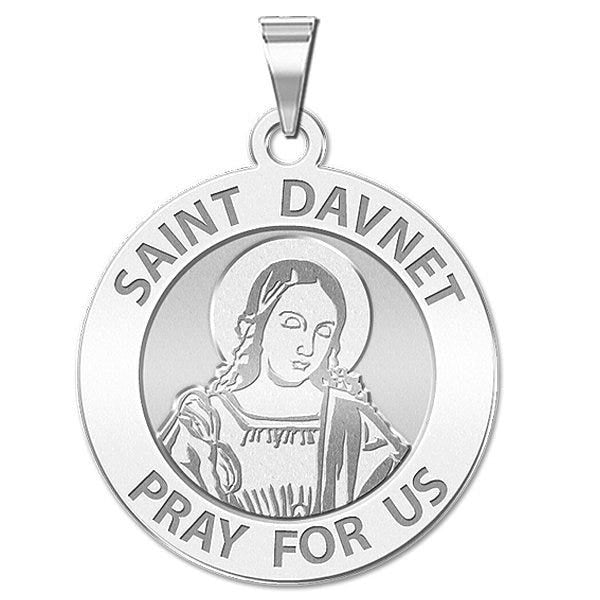 Saint Davnet Round Religious Medal