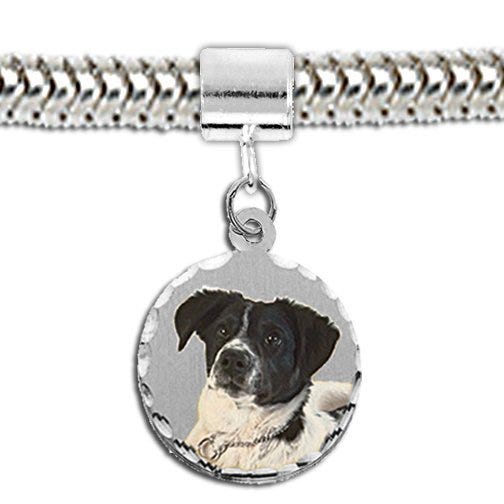 Sterling Silver Petite Round Bead Bracelet Photo Charm