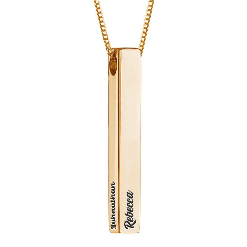 Vertical 3D Name Bar Necklace