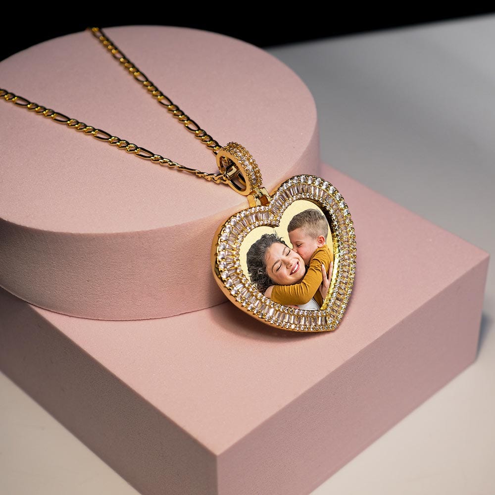 Premium Heart Encrusted Gemstone Necklace