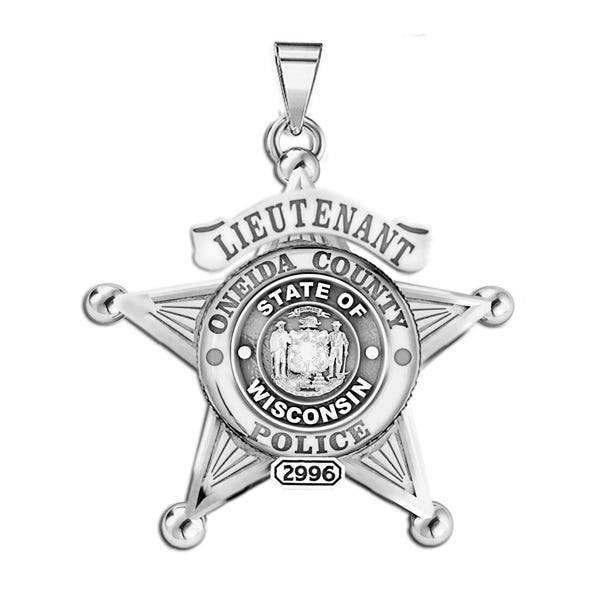 Personalized 5-Point Star Wisconsin Sheriff Badge with Your Dept., Rank and Number