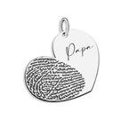 Personalized Fingerprint Dangle Heart Pendant w/ Name