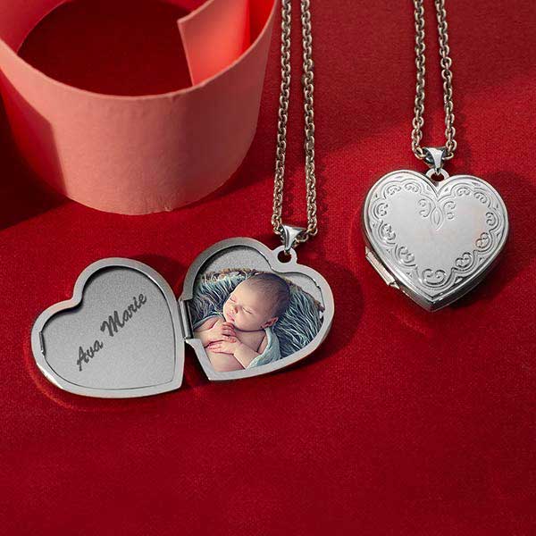 Floral Heart Photo Locket