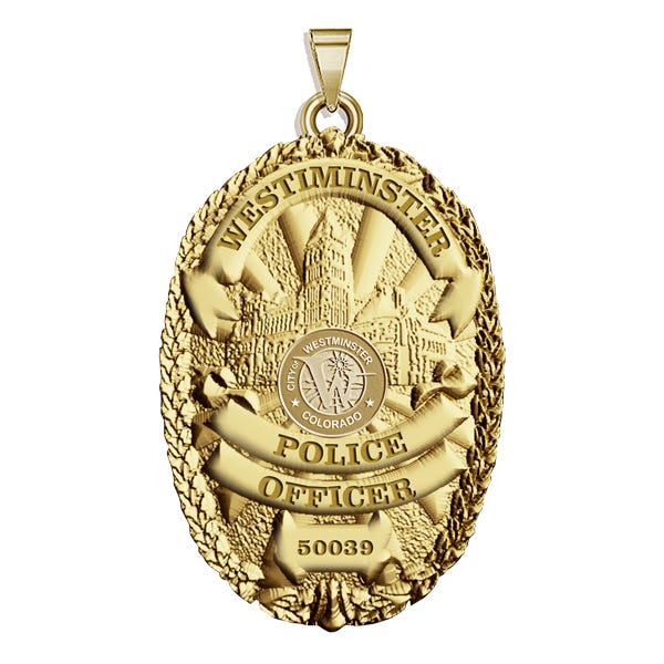Personalized Colorado Westminster Police Badge with Your Rank and Number