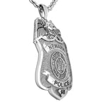 Personalized Police Badge Necklace or Charm - Shape 13