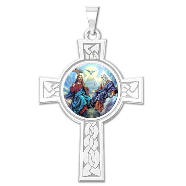Holy Trinity Cross Religious Medal "Color