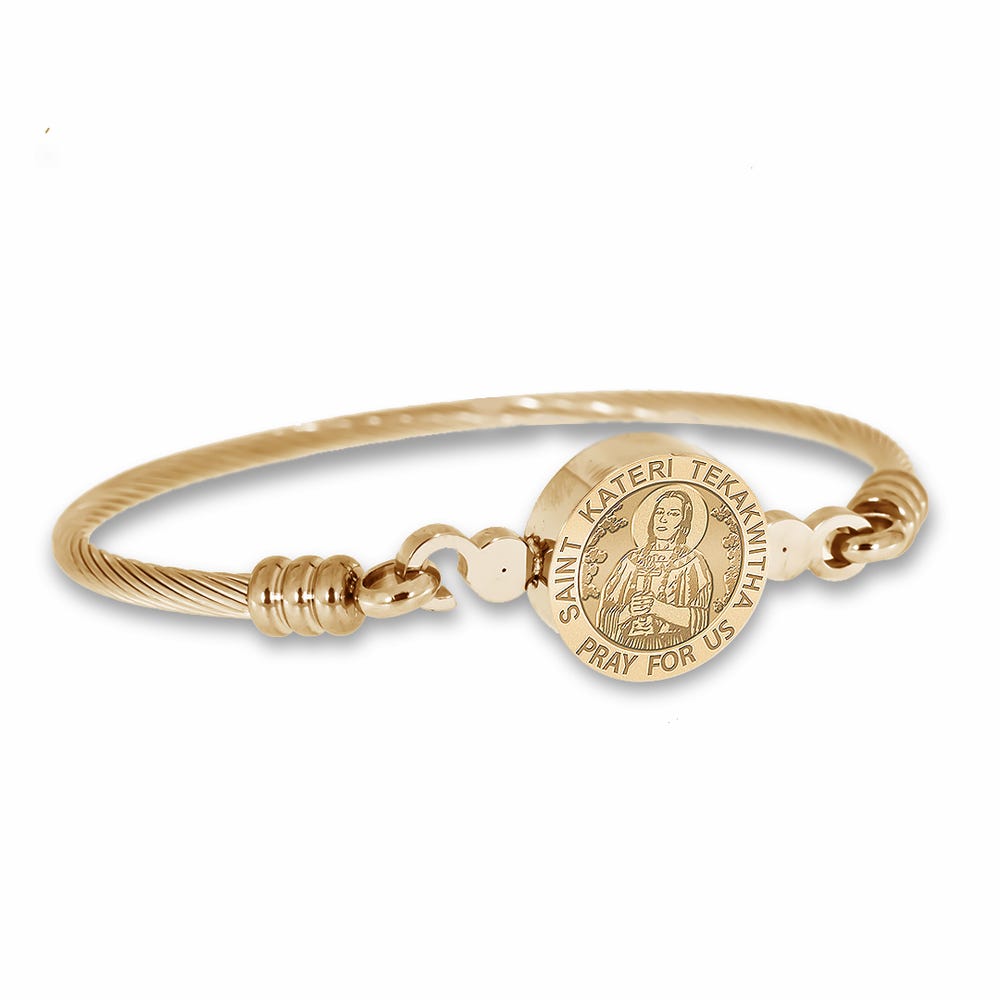 Saint Kateri Tekakwitha Bangle Bracelet