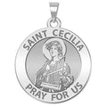 Saint Cecilia Round Religious Medal