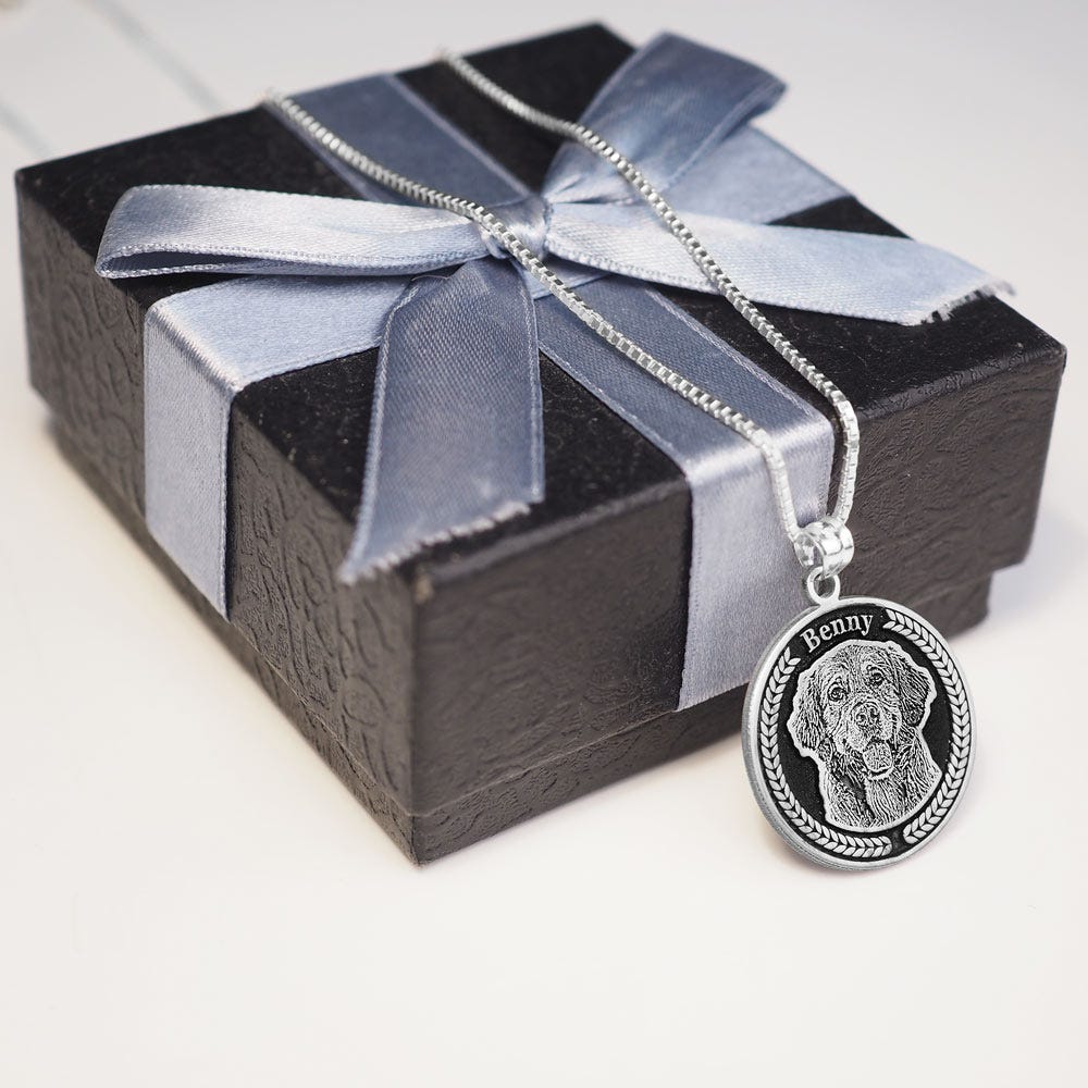 Antiqued Memoriam Laser Etched Photo Pendant