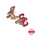 Pair of Usc Color Enamel Interlocking Sc Cufflinks
