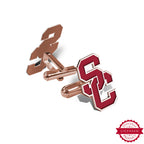 Pair of Usc Color Enamel Interlocking Sc Cufflinks