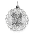 Saint Luke Round Filigree Religious Medal