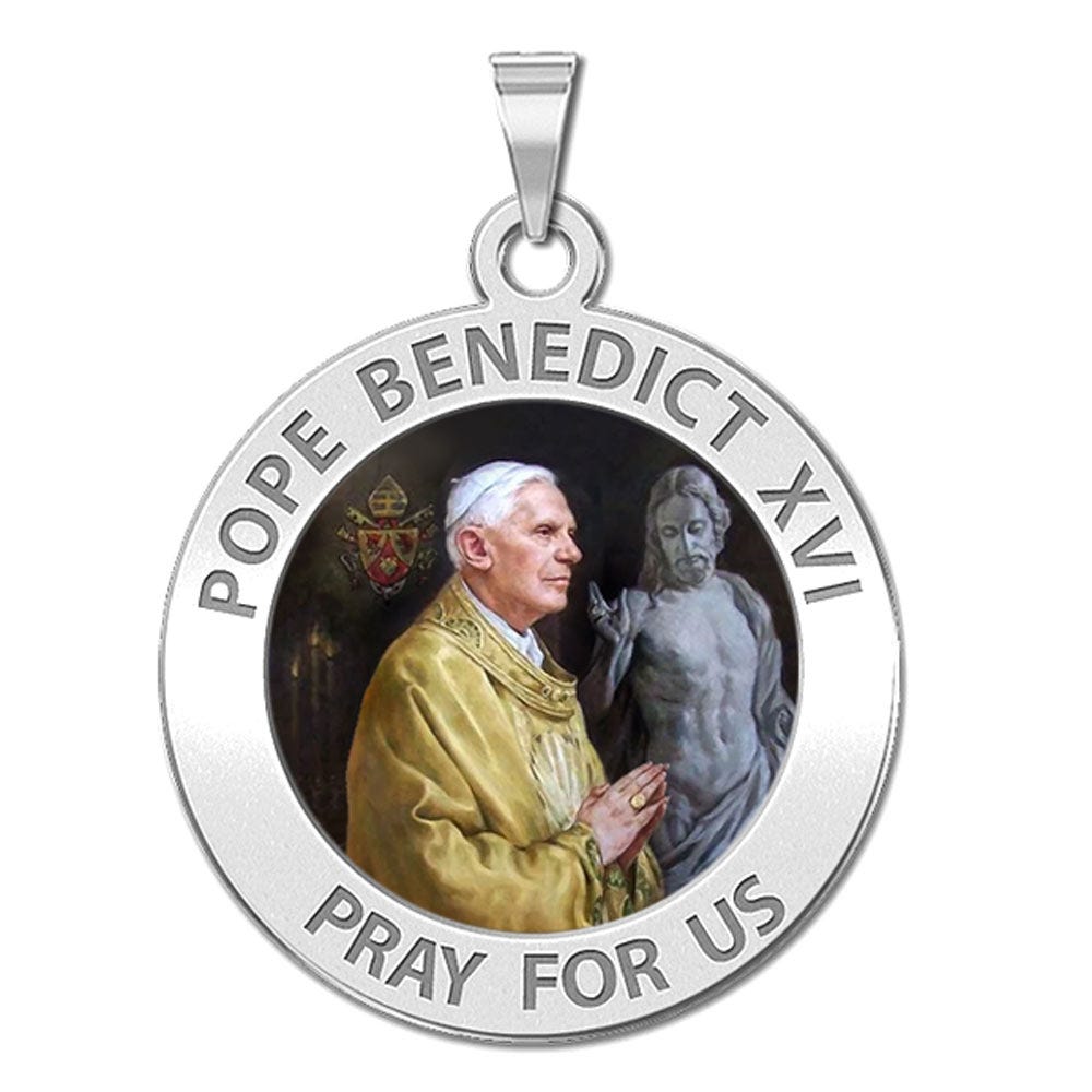 Pope Benedict Xvi Round Religious Color Medal