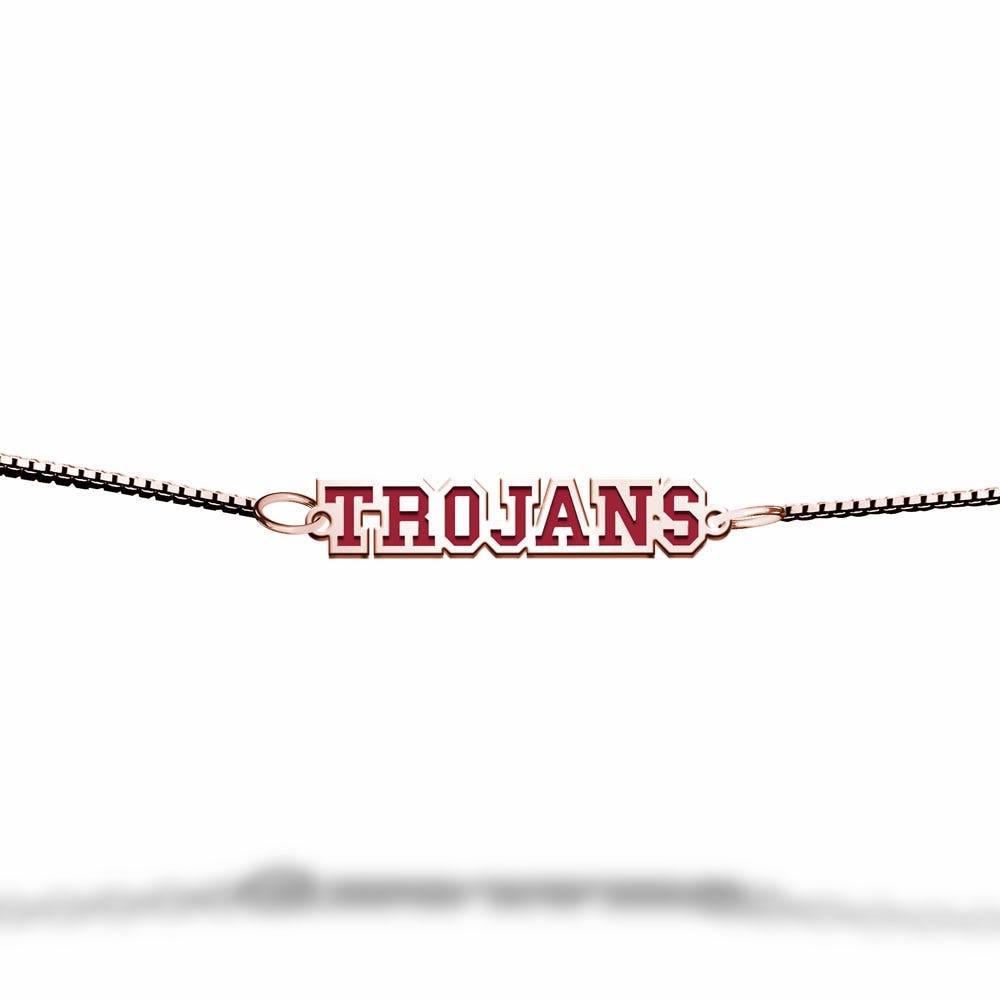 Usc Color Enamel Block Trojans Bracelet