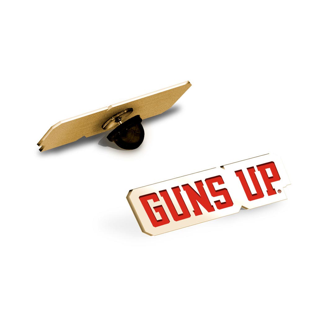 Texas Tech Color Enamel Guns Up Block Pin