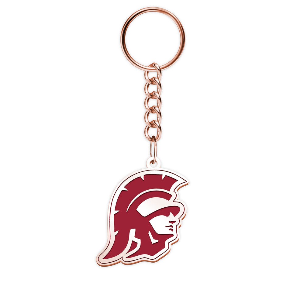Usc Color Enamel Trojan Head Key Chain