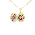 Solid 14K Yellow Gold Large Oval Photo Locket