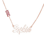 Usc Color Enamel Custom Charm Name Necklace