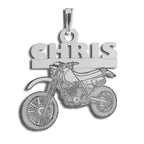 Custom Motocross Bike Charm or Pendant with Name & Number