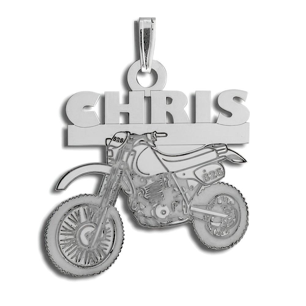 Custom Motocross Bike Charm or Pendant with Name & Number