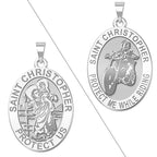 Saint Christopher " Protect Me While Riding" Doubledside Motorcycle Religious Medal