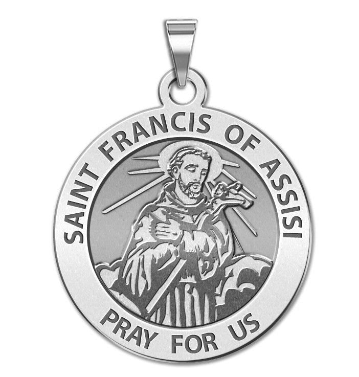 Saint Francis Of Assisi Traditional Round Religious Medal