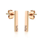 Petite Vertical Bar Name or Initial Earrings