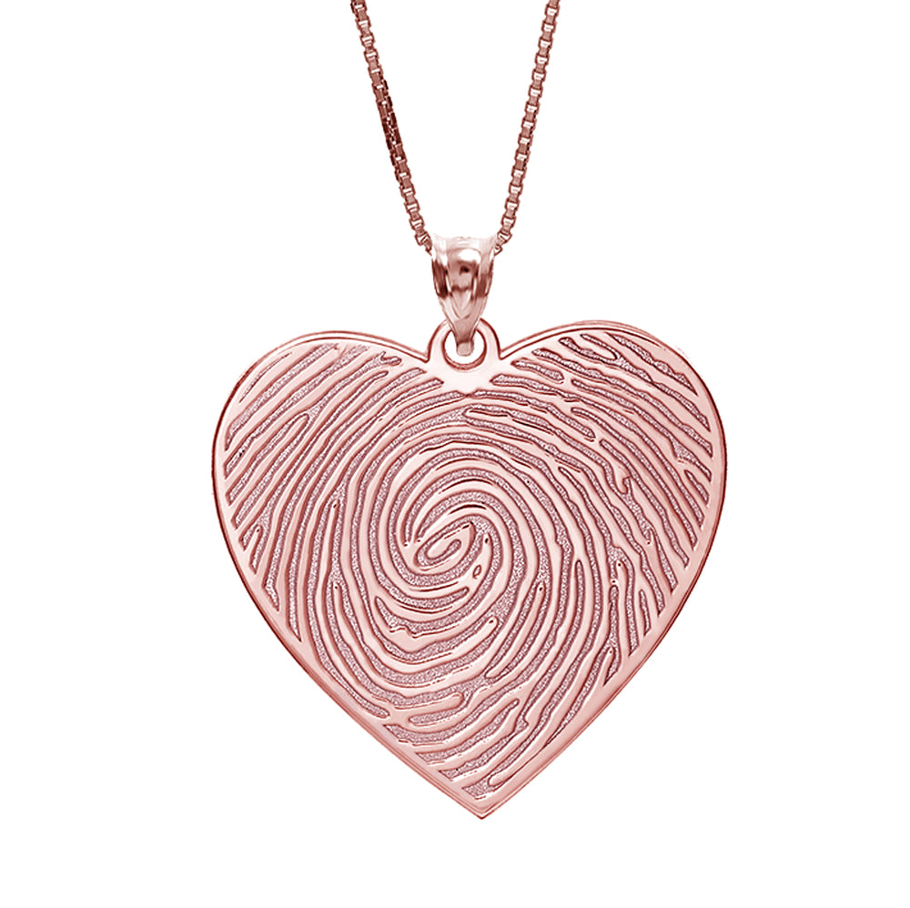 Custom Fingerprint Heart Charm or Pendant