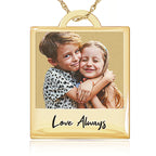 Personalized Polaroid Style Photo Engraved Necklace