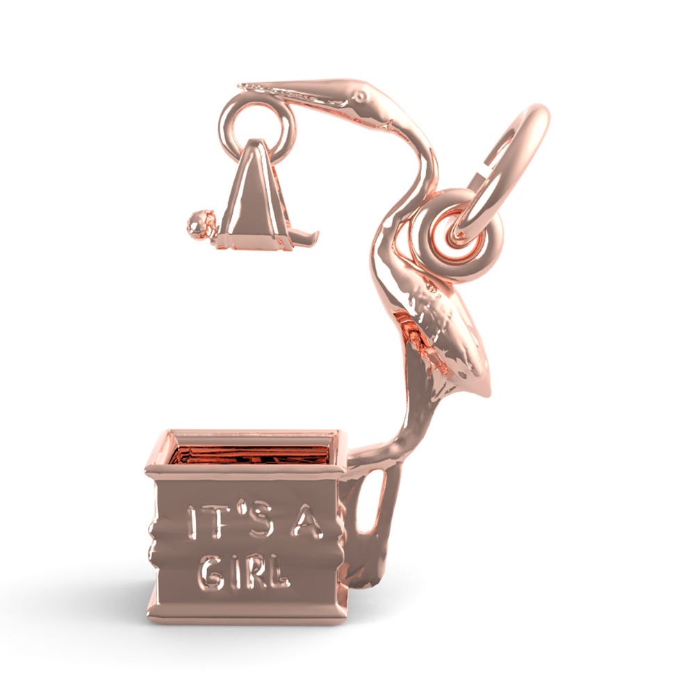 Its A Girl Stork Charm
