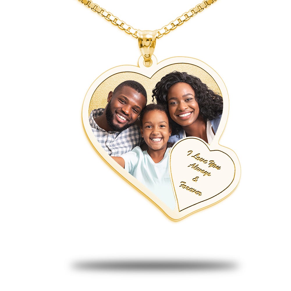 Double Heart Photo Pendant
