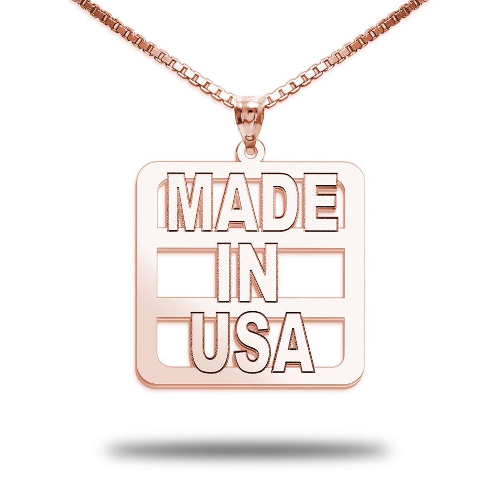 Personalized Made In Square Pendant