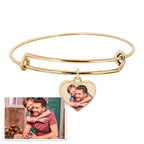 Expandable Photo Charm Heart Bracelet