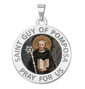 Saint Guy of Pomposa Round Religious Medal Color