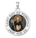 Saint Guy of Pomposa Round Religious Medal Color