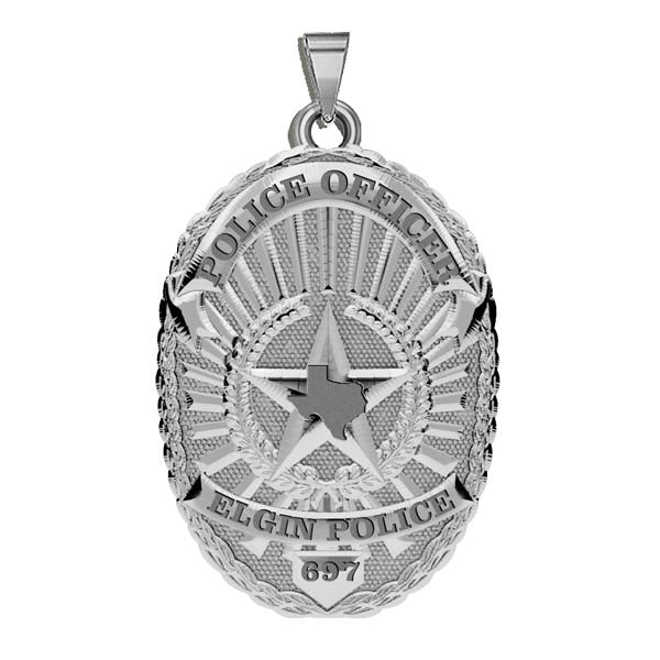 Personalized Texas Elgin Police Badge with Your Rank and Number