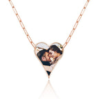 Photo Engraved Heart Necklace with 18" Chain Included