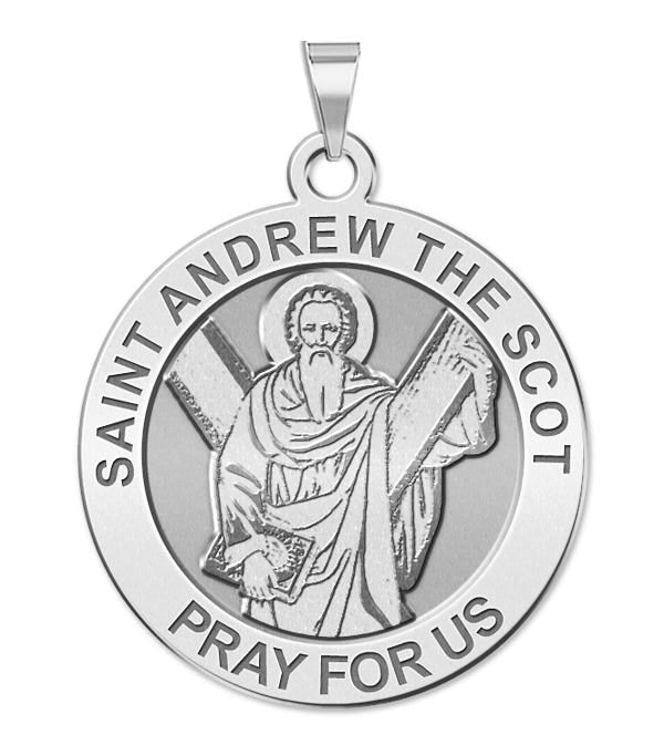 Saint Andrew the Scot Round Religious Medal