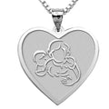 Mother with Son and Daughter - Heart Pendant