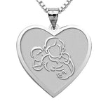 Mother with Son and Daughter - Heart Pendant